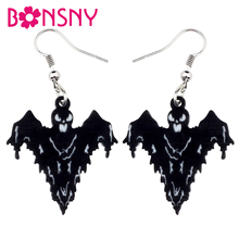 Bonsny-pendientes acrílicos con diseño de fantasma para mujer, aretes colgantes, estilo Punk, Halloween, decoración de fiesta, joyería, dijes para chicas, venta al por mayor 2024 - compra barato