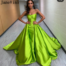 JaneVini-vestido de noche de sirena sin tirantes con tren desmontable, Sexy, árabe, largo, de satén, talla grande, Formal, 2019 2024 - compra barato