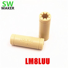 1pcs Solid Polymer LM8UU Linear Bearings Bushing LM8LUU 8MM 8*15*45 mm Prusa for Mendel DIY CNC Motion 2024 - buy cheap