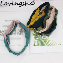 Lovingsha tiara de cabelo, menina, contraste, design de cor, para mulheres, suporte de cabelo, corda, acessórios para cabelo, turbante fd122 2024 - compre barato