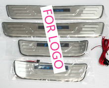 With Blue LED light High quality  steel Scuff Plate/Door Sill For  Hyundai ix35 2024 - buy cheap