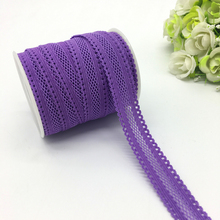 Tira de encaje de LICRA para el cabello, accesorios para el cabello de encaje de 5/8 "(16mm), encaje morado por los dos lados, 5 yardas/lote 2024 - compra barato