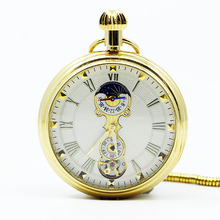 2019 marca de luxo superior versão venda do esporte numerais romanos dourados relógio de bolso mecânico pjx1251 2024 - compre barato