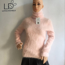Lovelydonkey suéter de caxemira genuíno, pulôveres de caxemira femininos, jaqueta de vison puro em malha, frete grátis m622 2024 - compre barato