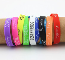 10pcs letters Print Silicon Bracelet Mixed colors 12mm wide Rubber wristbands for men women's jewelry MB193 2024 - buy cheap