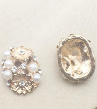 Glamuroso Diamante de imitación metálico con perlas adornadas DIY accesorios para el cabello broche material accesorios de joyería de moda MYQB059 2024 - compra barato