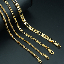 1pcs 3mm 4mm 6mm Men Women Classic Figaro  Rope Link Chain Yellow Gold Color Copper Necklace Chains 2024 - buy cheap