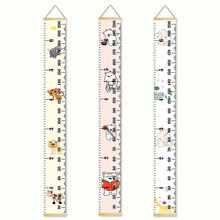 Pintura en lienzo de estilo nórdico para decoración del hogar, cuadro colgante de desplazamiento de animales, tabla de crecimiento para niños, regla de medida de altura, póster artístico de pared 2024 - compra barato