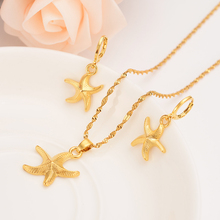 african PNG lovely gold pendant Necklace Earring Set Women Party Gift starfish charms women girls  Fine Jewelry gift 2024 - buy cheap