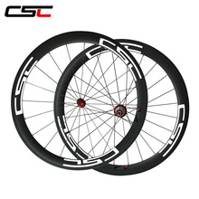 CSC-juego de ruedas para bicicleta de carretera, 50mm, tubular, 25mm de ancho, 700C, carbono completo, Powerway R36, Cubo de rodamiento de cerámica pillar 1420 CN 424, radios 2024 - compra barato