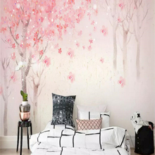 Decorative wallpaper Hand-painted style watercolor cherry blossoms background wall 2024 - buy cheap