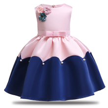 Vestido floral de princesa barato, vestido para festa de casamento, vestidos elegantes para meninas pequenas, roupas fashion rosa 2024 - compre barato