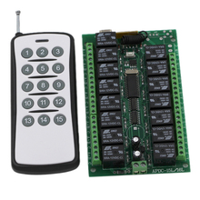 Controle remoto sem fio 15ch, sistema de interruptor cada canais é independente 7a código fixo liga desliga interruptor sem fio sku: 5168