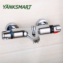 YANKSMART-Válvula de Control termostático para baño, mezclador de agua para bañera y ducha, de lujo, cromado pulido, montado en la pared 2024 - compra barato