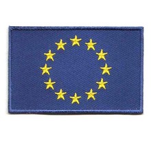 2.5" Europe Flag Embroidered Emble/Embroidery Patch merrow&flat broder Iron on backing free shipping by Post 2024 - buy cheap