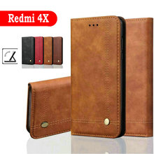 Redmi 4X5,0 ''ретро кожаный чехол для Xiaomi Redmi 4X Флип Магнитный Стенд обложка Книга телефон принципиально Redmi4X сумка чехол 2024 - купить недорого