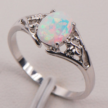 White Fire Opal Australia 925 Sterling Silver Woman Jewelry Ring Size 6 7 8 9 10 11 F579 2024 - buy cheap