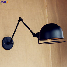 IWHD Black Wall lamp Vintage Retro Loft Industrial Long Arm Wall Lights Fixtures Wandlamp Edison Applique Murale Luminaire 2024 - buy cheap