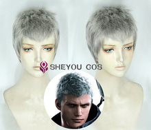 Nero Short Silver Gray Hair Cosplay Wigs Heat Resistant Halloween Cosplay Costume Wig + Wig Cap 2024 - buy cheap