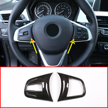 2pcs Black Wood Grain For BMW X1 F48 2016-2019 ABS Plastic Steering Wheel Button Frame Trim For BMW X2 f47 2018 2019 2024 - buy cheap