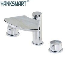 Double Handles Bathtub New Brand Waterfall Spout Bathroom Chrome 3 Pieces 32C Water Tap Basin Sinks Mixers Taps Faucet 2024 - buy cheap