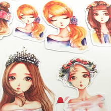 One Pack Kawaii Young Girl Decorative Sticker Diary Album Label Sticker DIY Scrapbooking Stationery Stickers Escolar 2024 - buy cheap
