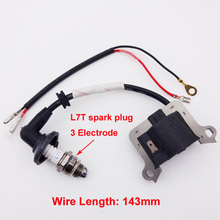 Ignition Coil & L7T Spark Plug 3 Electrode For 33cc 43cc 49cc Scooter Super Mini Pocket Bike Go Kart Motorcycle 2024 - buy cheap