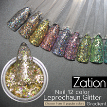 Zação Holográfica Rainbow Peacock Cromo Em Pó Nail Art Glitter Pigmento Manicure Unha Polonês Gel Brilho Poeira 2024 - compre barato