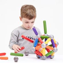 Большие магнитные игрушечные палочки и металлические шарики, магнитные строительные блоки, строительные игрушки для детей, развивающая игрушка для детей 2024 - купить недорого