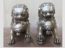 1 par chinês estátua do cão fengshui, leão do tibete/foo fu, altura: 15cm/item artesanato com decoração de prata tibetana, entradas de fábrica de bronze 2024 - compre barato
