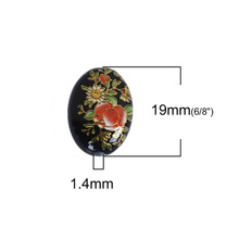 DoreenBeads Acrylic Spacer Beads Japan Painting Japanese Tensha Oval Multicolor Rose Flower Pattern About 19mm x 14mm, 5PCs 2024 - buy cheap