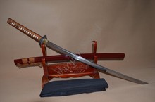 Закаленная глина, японский самурайский меч, катана, лезвие из 1095 стали, острый, может резать бамбук, цветение сливы, оптовая продажа Tsuba 2024 - купить недорого