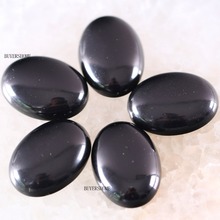 18x25MM&15x20MM CAB Cabochon 5Pcs Oval Natural Stone Bead For Making Necklace Bracelet Earrings Black Onyx K564 2024 - buy cheap