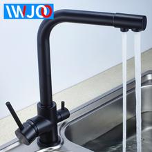Kitchen Faucet Black 2 Ways Drinking Water Filter Tap Brass Sink Faucet Double Handle 360 Drgree Rotation Water Purification Tap 2024 - buy cheap