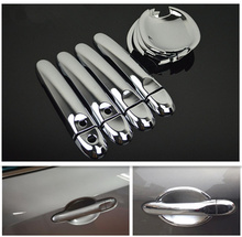 Chrome Car Door Handle + Cup Bowl Cover Two Smart Buttons For Nissan Versa / Tiida 2012 - 2016 Nissan March Micra 2010 - 2014 2024 - buy cheap