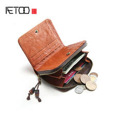 AETOO Original retro men's short leather vertical leather wallet men's coin purse soft leather bag men's wallet youth 2024 - buy cheap