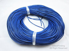 2mm Blue Round leather cord Genuine 2mm leather cords 2024 - buy cheap