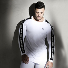 2018 New Men Long sleeves Elasticity Tight t shirts muscle Man Gyms Fitness Bodybuilding Jogger Brand clothing Plus size M-XXXL 2024 - buy cheap