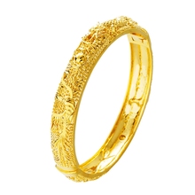 Luxury Phoenix Dragon Pattern Bangle Yellow Gold Filled Wedding Womens Bracelet Gift 2024 - buy cheap