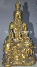 Estatua de Buda de Dios inmortal LaoZi Taishanglaojun de latón chino de 9 pulgadas 2024 - compra barato