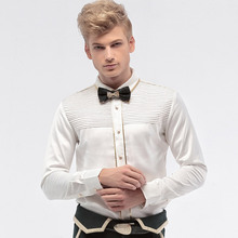 Fanzhuan-vestido de boda para hombre, camisa de manga larga con personalidad a la moda, de primavera en blanco, diseño de otoño, envío gratis, novedad de 14271 2024 - compra barato