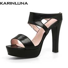 KarinLuna Hot Sale Large Size 32-43 Sexy High Heel Platform Summer Shoes Sexy Cutout Women Sandals Mules Pumps 2024 - buy cheap