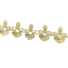 Loveheart 2 metros 3.8cm de largura de ouro solúvel em água bordado tela do laço do laço acessórios para o cabelo colar guarnição do laço JB97 2024 - compre barato