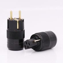 Hi-end 1 pair Gold Plated EU Plug Type Schuko Power Plug Hifi & IEC Female Connectors 2024 - buy cheap