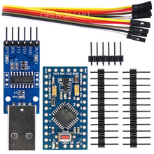 Improved Pro Mini ATmega328P 5V / 16MHz Board + CH340 USB to TTL Programmer CH340G Module + 6 Pin Cable Compatible for Arduino 2024 - buy cheap