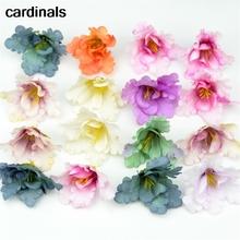 50pcs 5cm Mini Silk Gradient Orchid Artificial Flower Head For Wedding Decoration DIY Wreath Accessories Craft Fake Flowers 2024 - buy cheap