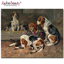 Sophie Beauty Diy Diamond Painting Cross Stitch Dog Family Animal Pattern Diamond Embroidery Rhinestone Mosaic Home Decro 19126 2024 - buy cheap