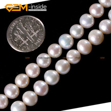 Natural White Round Pearl Beads For Jewelry Making 7-12mm 15inches DIY Jewellery Necklace Bracelet FreeShipping Wholesale Gem 2024 - buy cheap