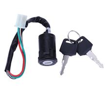 Interruptor de encendido de motocicleta ATV Key, interruptor de encendido de 4 salidas de bloqueo 50, 70, 90, 110, 125, 150, 200, Moto CC, 2 llaves 2024 - compra barato