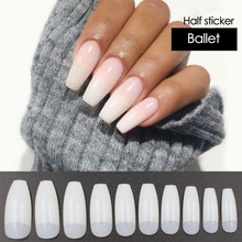 500x Ballerina Coffin False Nail Tips Full  Nail Art Gel Acrylic Extension 2024 - buy cheap